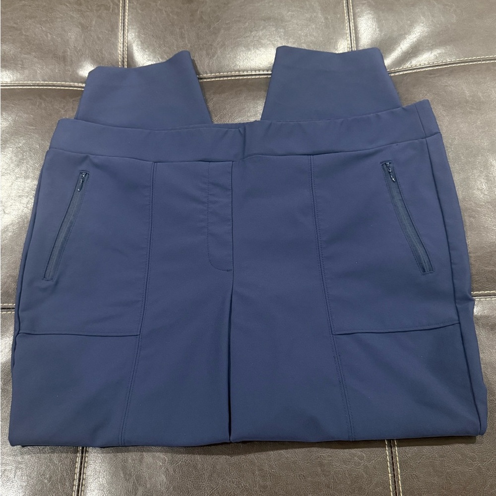 Lane Bryant On-The-Go Slim Ankle Pants Women's Size 20 Blue Stretch Casual